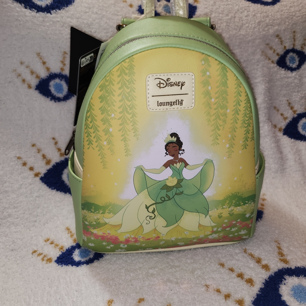 Loungefly Green and Yellow Disney Backpack